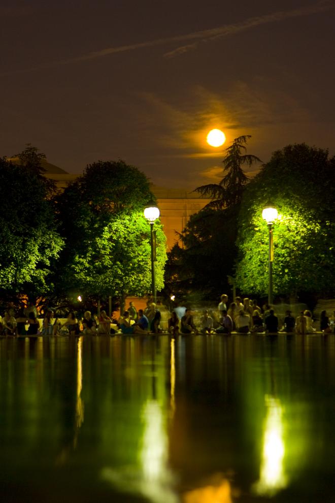 Moonrise Over the Sculpture Garden